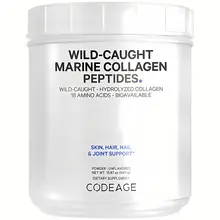 Codeage Wild Caught Marine Collagen Peptides Type 1 & 3 – Bột Collagen Cá Thủy Phân – Hộp 450g – Mỹ