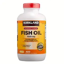 Dầu Cá Kirkland Omega-3 1000mg Kirkland – Bổ sung Omega-3 hỗ trợ sức khỏe tim mạch – Hộp 400 viên – Mỹ