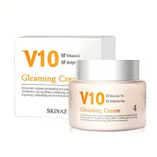 V10 Gleaming Cream Skinaz Dưỡng sáng và đều màu da mặt Hộp 100ml Hàn Quốc