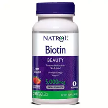 Viên Ngậm Biotin Natrol 5000mcg Hỗ Trợ Mọc Tóc 250 Viên Mỹ