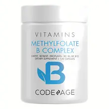 Viên uống Codeage Methylfolate B Complex – CodeAge – Hỗ Trợ Não Bộ & Bổ Sung Vitamin B – 120 viên – Mỹ